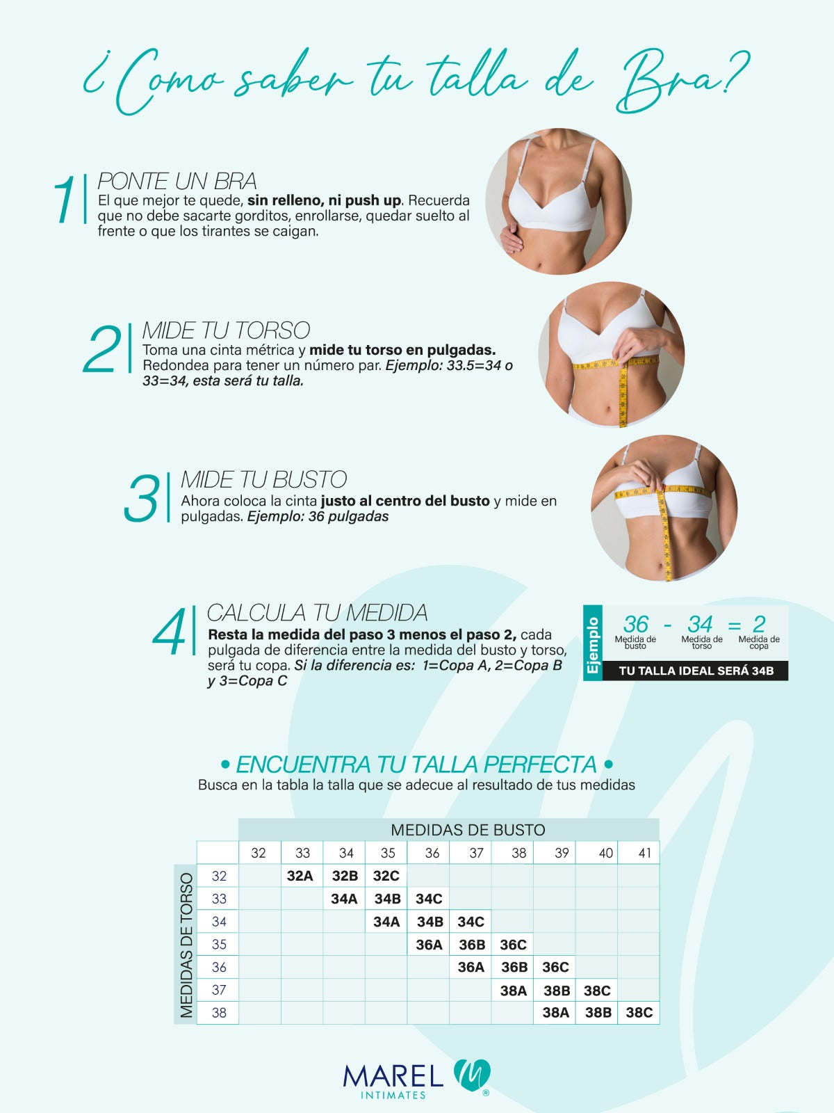 Guía de tallas TOP  MI006  NUDE